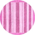 thumbnail image 1 of Ahgly Company Indoor Round Solid Pink Modern Area Rugs, 4' Round, 1 of 4