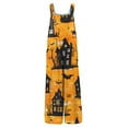 thumbnail image 5 of WTOBBY Casual Sleeveless Jumpsuit for Women in Cotton, Halloween Print Design for Stylish Outfits, Lightweight and Comfortable for All-Day Wear,OrangeL, 5 of 7