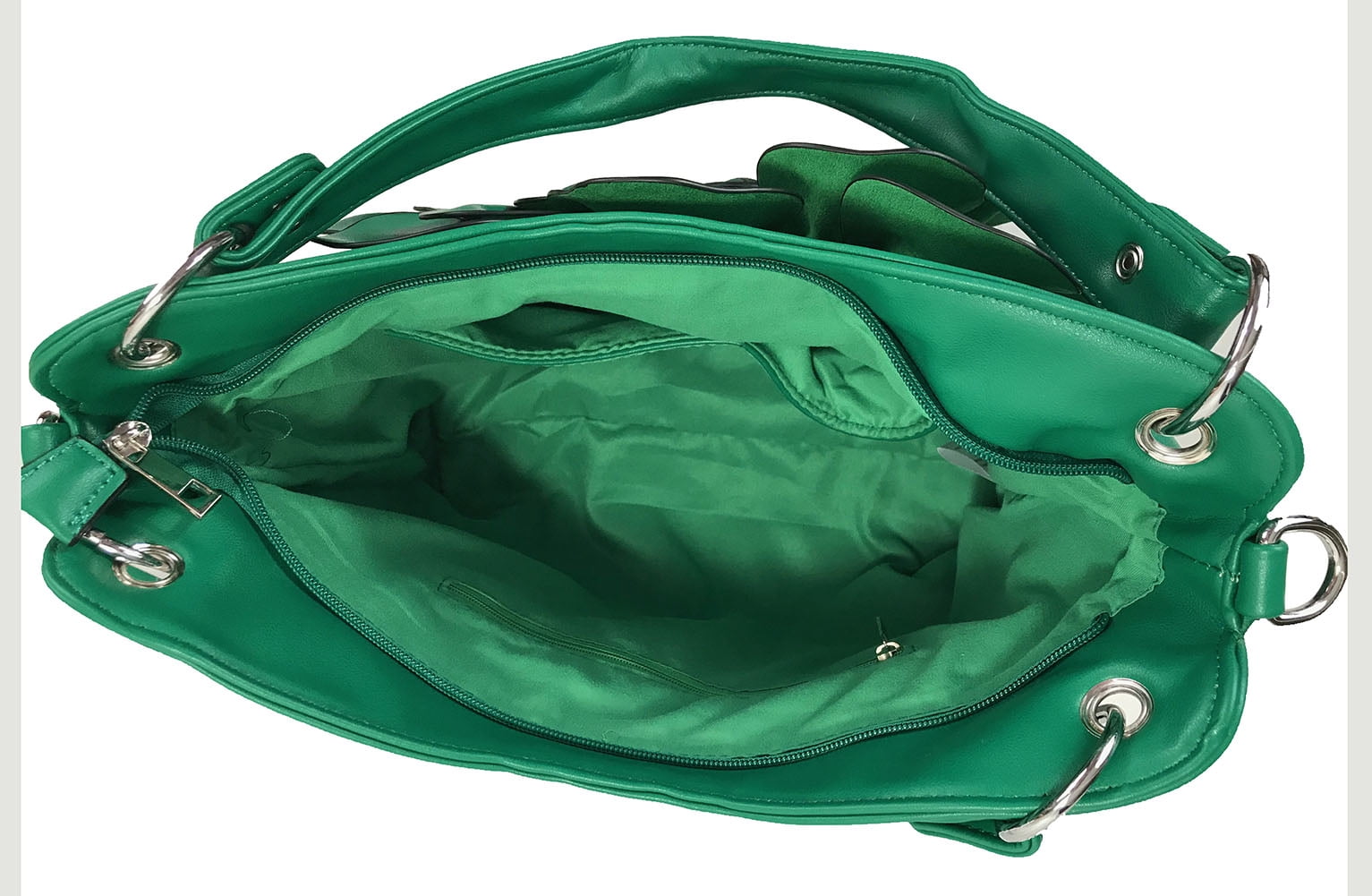 Zzfab Big Flower Purse Hobo Bag Green