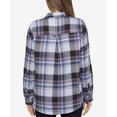 thumbnail image 4 of Just Polly Juniors' Plaid Button-Down Shirt Top Relaxed Fit Long Sleeve Size XL, 4 of 4