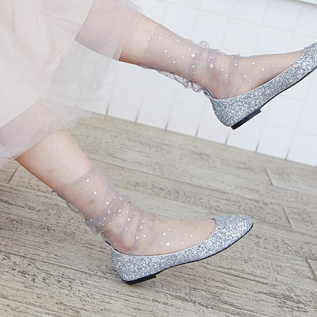 Uorcsa Bedroom Gauze Lace Tights for Women Gray