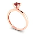 thumbnail image 2 of 0.5 ct Princess Cut Natural Garnet Solitaire Engagement Ring for Women in 18K Rose Gold, 2 of 5