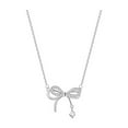 thumbnail image 2 of OJinShaWanO Black Necklaces for Women Elegant Silver Bow Necklace Light Necklace Simple Design Versatile Necklace for Gift, 2 of 7