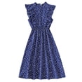 thumbnail image 1 of Leutsin Robe d'Été Décontractée pour Femme Grande Taille, Col en V, Manches Courtes, Imprimée, Longueur Genou, pour la Plage, 1 of 8