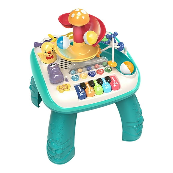 BJBSJSZ Leap Frog Learn Musical Table, Round Rolling Music Multi Functional Game Table Puzzle Enlightenment Early Education Learning Table Baby Play Toy Table