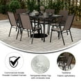 thumbnail image 4 of Flash Furniture 7-Piece Contemporary Aluminum Dining Furniture Sets Brown, 4 of 10