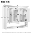 thumbnail image 5 of DRNANLIT 35inch Bathroom Wall Cabinet with Mirror, Wall Mounted Cabinet with Open Shelf, Mirrored Door Storage Cabinet, White, 5 of 9