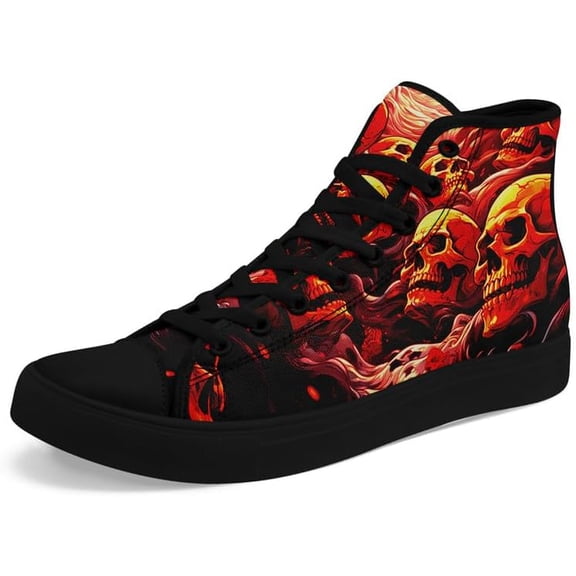Skull High Tops Canvas Shoes for Men Women Classic Lace Up Gothic Fashion Sneaker Street Casual Canvas Sneakers