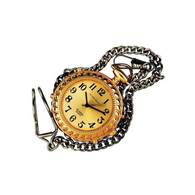 Mens GoldToneColored Pocket Talking Watch with GoldToneen Chain