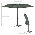 thumbnail image 3 of Outsunny Parasol Déporté de Patio 10 Pieds avec Base, Gris Foncé, 3 of 10