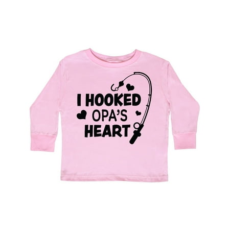 

Inktastic I Hooked Opa s Heart with Fishing Rod Gift Toddler Boy or Toddler Girl Long Sleeve T-Shirt