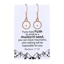Real Mustard Seed Hook Dangle Earrings Stainless Steel Faith Religious Jewelry with Gift Box Y1564 (Rose Gold, Round)
