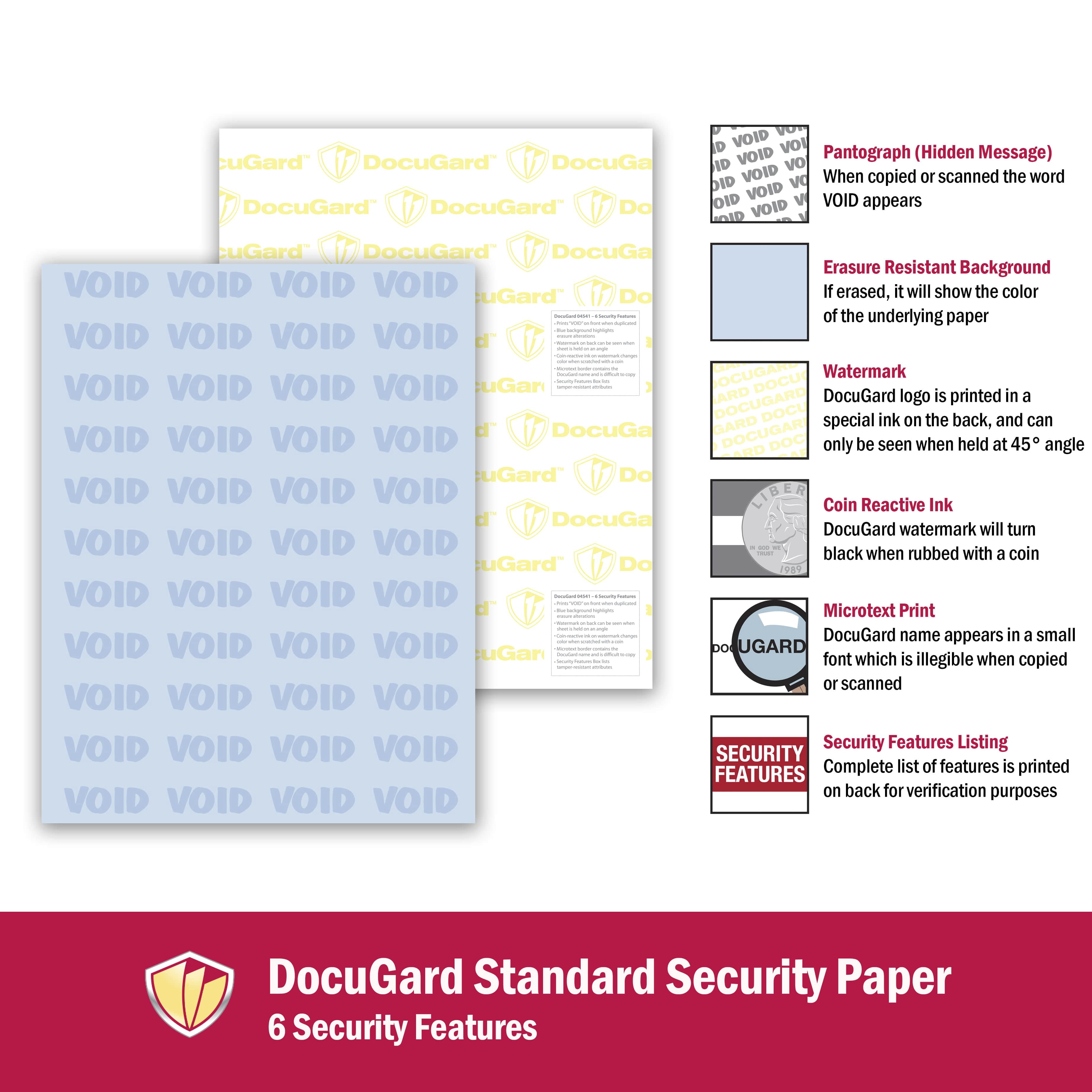 Paris DocuGard Standard 8.5" x 11" Medical Security Paper 24 lbs. Blue 500 Sheets/Ream (PRB04541)