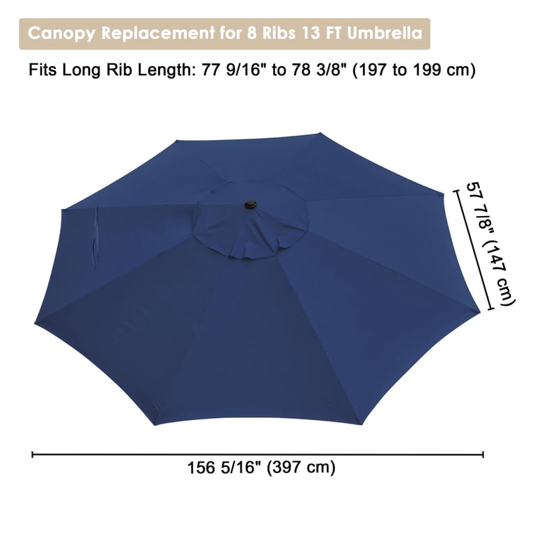 13 patio umbrella cover Ravenna 13-Foot Offset Designed for medium weight protection Patio Umbrella Canopy 13ft 8-Rib