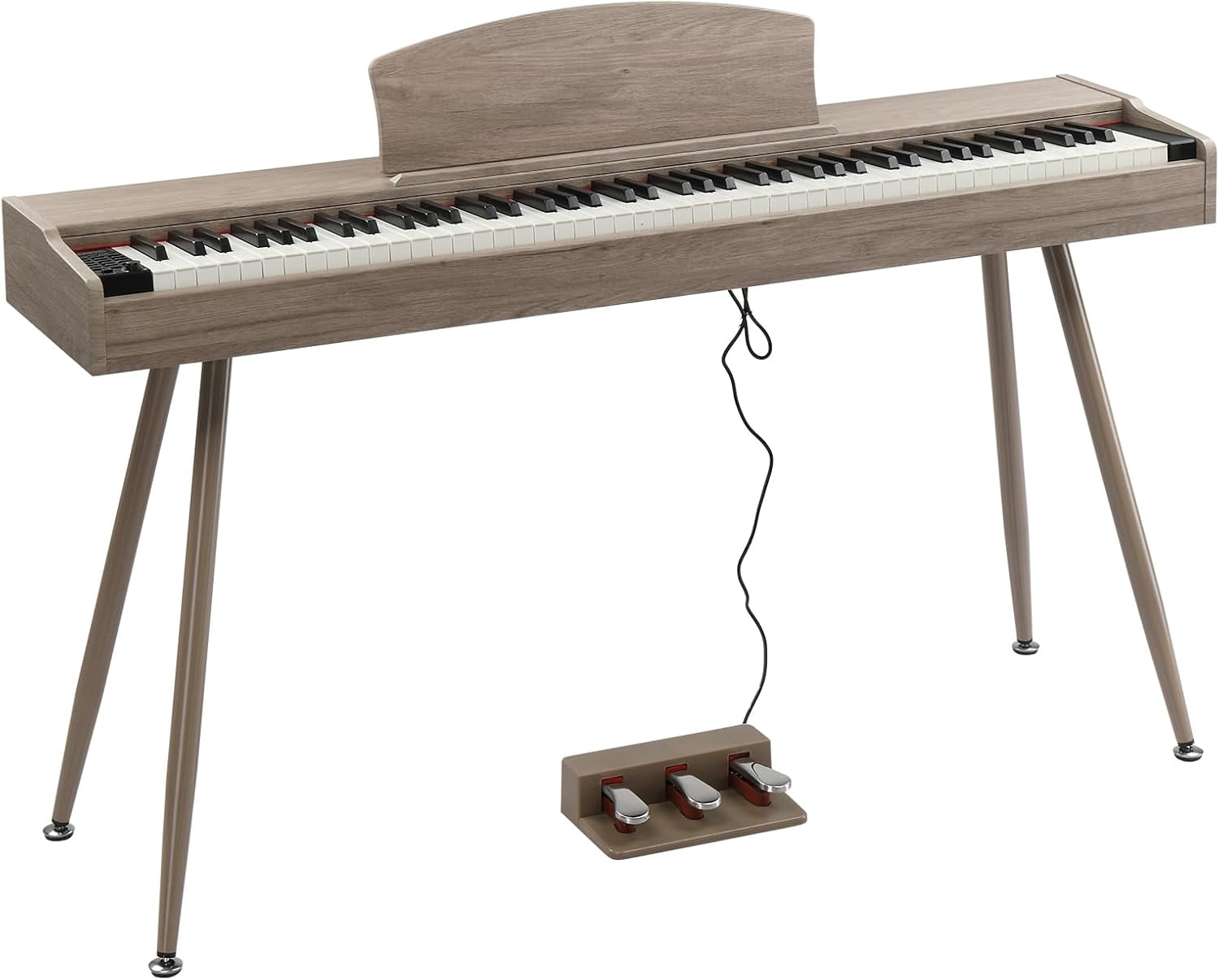 GLARRY Digital Piano Keyboard, 88 keys Full Weighted Electric Piano, Heavy Hammer Action Keyboard with 3 Pedals for Beginner, Bluetooth, Power Supply, 2 Speakers (Grey)