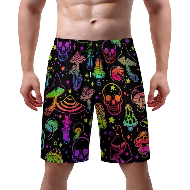 NICKSUN Men's Swim Trunks, Cute Print Quick Dry Summer Board Beach Shorts with Mesh Lining and Pockets