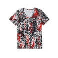 thumbnail image 3 of DYMADE Women Crewneck Print Blouse Casual Pullover Short Sleeve T-Shirts, 3 of 7