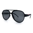 thumbnail image 4 of Polarized Mens Metal Flex Hinge Round Fashion Racer Plastic Sunglasses All Black, 4 of 8