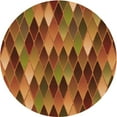 thumbnail image 1 of Ahgly Company Tapis Rond Lavable en Machine Intérieur Transitionnel Orange, 3 Pieds Rond, 1 of 7