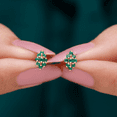 thumbnail image 4 of Rosec Jewels Natural Emerald Cluster Stud Earrings (0.25 CT) - May Birthstone Earrings, 14K Yellow Gold, 4 of 7