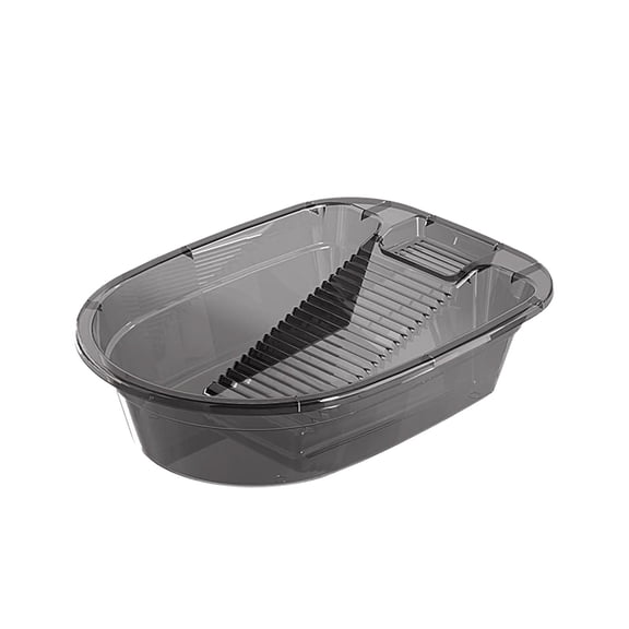 Washboard Basin with Wash Board, 13x10x4 Inch Hand Wash Laundry Tub for Delicates, Underwear & Small Loads, Durable Basin for Home, RV, Camping, Travel, Emergency Use,Black