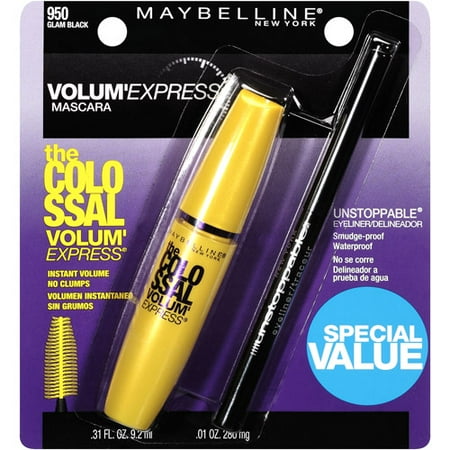 Maybelline The Colossal Volum' Express Washable Mascara Twin Pack, Glam Black 950