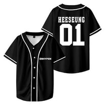 ENHYPEN HEESEUNG Merch V-Neck Shirts Baseball Jersey Shirt Women Men Fashion Casual Short Sleeve