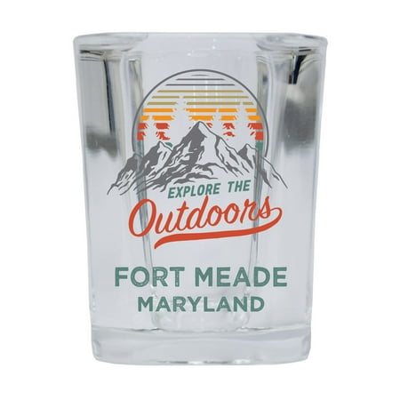 

Fort Meade Maryland Explore the Outdoors Souvenir 2 Ounce Square Base Liquor Shot Glass 4-Pack