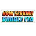 thumbnail image 1 of Now Serving Bubble Tea 13 oz Vinyl Banner With Metal Grommets, 1 of 5