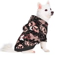 thumbnail image 2 of Fotbe Butterflies1 Print Small Dog Sweater Hoodies Pet Grey Hooded Soft Fleece Sweatshirts with Pocket Fall Winter Puppy Cat Sweaters Warm Clothes-Large, 2 of 7