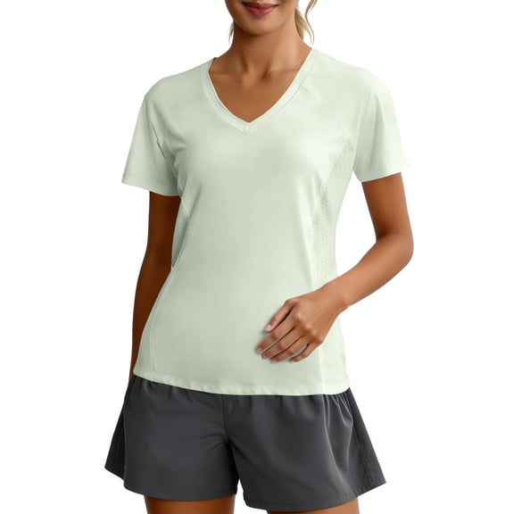 Aoochasliy Women Top Back Mesh Design Fitness Short Sleeve Tee Slim Fit Quick Dry Breathable Outdoor Running Top Yoga Sports Suit for Gym Workout Daily Activity Street Style