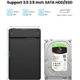 thumbnail image 6 of ORICO Hard Drive Enclosure 3.5, Tool Free USB 3.0 External Hard Drive Enclosure for 3.5 2.5 Inch SATA III/II/I SSD HDD Up to 20TB, Support UASP, Trim, with 12V/2A Power Adapter, 6 of 8