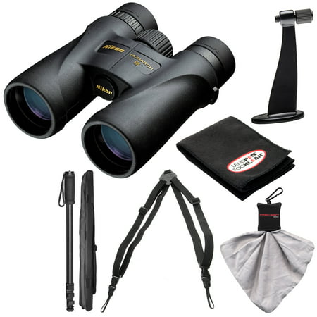 Nikon Monarch 5 10x42 ED ATB Waterproof/Fogproof Binoculars with Case + Harness + Tripod Adapter & Monopod + Kit
