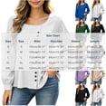 thumbnail image 3 of VBVC Women's Long Puff Sleeve Button Blouses , Ladies Casual Square Neck Tunic Tops , Dressy Work Shirts For Women, S-2XL, 3 of 8