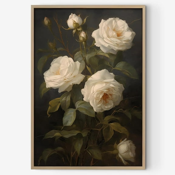 Aaheei Moody Flower Wall Art Vintage Botanical Prints Roses Canvas Wall Art Victorian Dark Academia Floral Paintings for Bedroom Decor Rustic Farmhouse Botanical Floral Antique Art Prints
