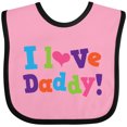 thumbnail image 3 of Inktastic I Love Daddy Girls Girls Baby Bib, 3 of 4