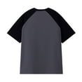 thumbnail image 3 of VSSSJ T-Shirts for Men Loose Fit Raglan Short Sleeve Crew Neck Casual Tee Tops Cotton Color Block Cozy Running Workout T Shirt Black XXXL, 3 of 3