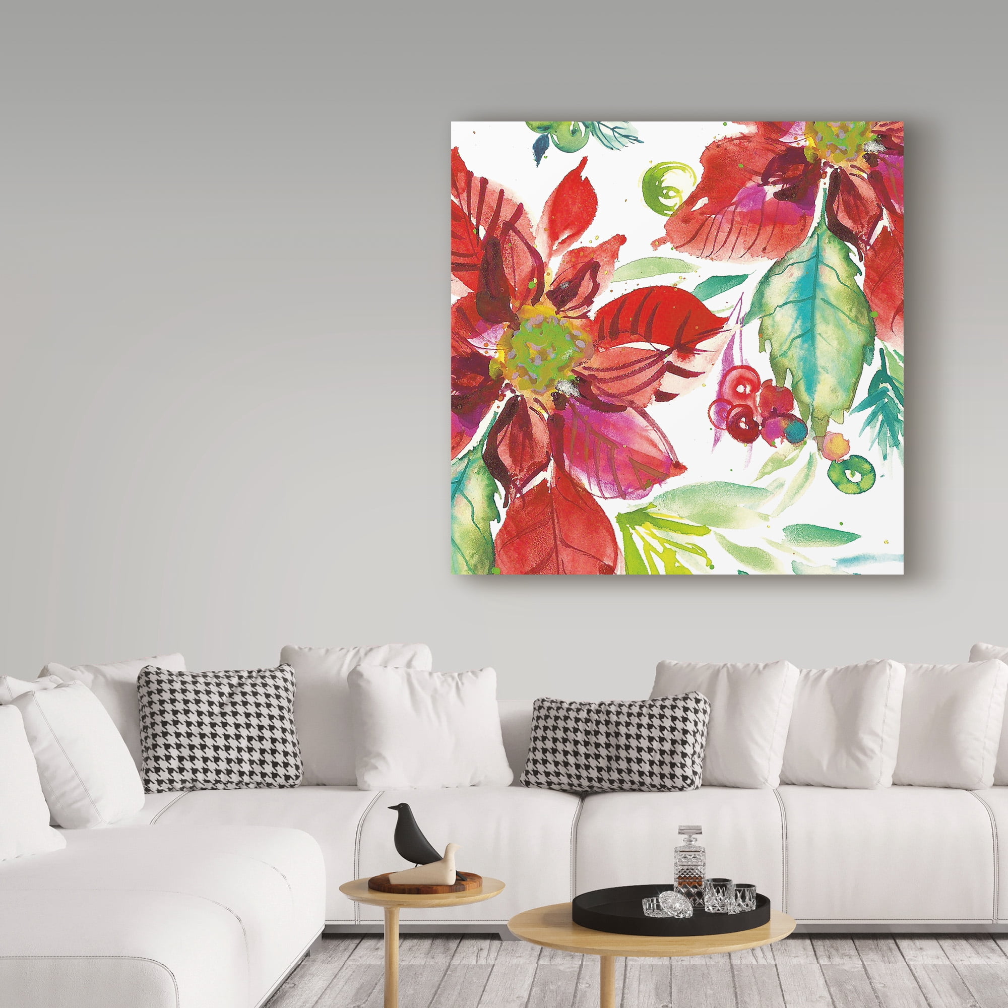 Trademark Fine Art 'Poinsettia Pretty II' Canvas Art by Kristy Rice