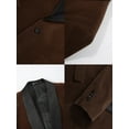 thumbnail image 3 of [Elegant Blazer] Elegant Velvet Men's Blazer with Bow Tie | Single Breasted, Long Sleeve, Dark Brown - Perfect for Weddings, Formal Events, and Business Casual, 3 of 7