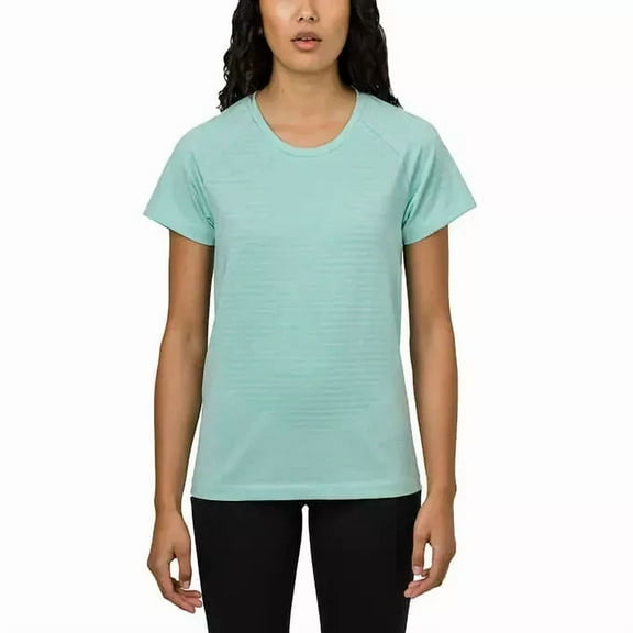 Tuff Athletic Ladies Short Sleeve Top Light Green Melange M