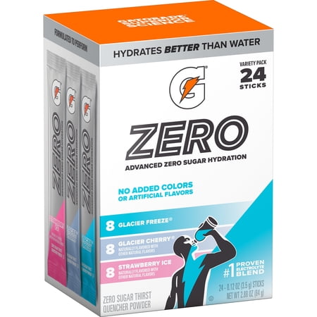 Gatorade Zero Sugar Variety Pack, 24 Powder Sticks