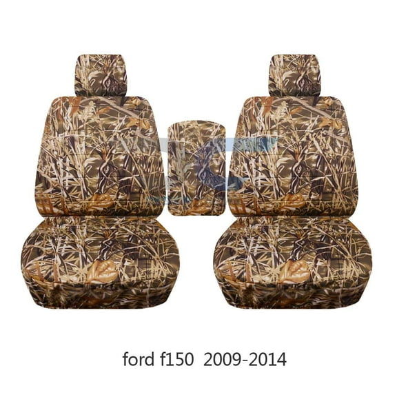Fits 2009-2014 Ford F-150 Camo Seat Covers w 2 HR Console:ALL Except XLT &Texas Edition:Wetland