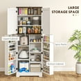 thumbnail image 4 of HOMCOM 64" Kitchen Pantry Storage Cabinet with Adjustable Shelves, White, 4 of 9