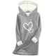thumbnail image 3 of TaTaai Fashion Women's Valentine's Day Printed Hooded Sweatshirt, Thickened Long-Sleeve Casual Top, Soft Fabric for Winter Spring Daily Home Work Wear Gift, 3 of 5
