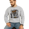 thumbnail image 3 of The Skellie Hotel Halloween Sweatshirt for Women, Men and Youth Crewneck Gray Sweatshirt Adult Medium, 3 of 4