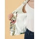 thumbnail image 5 of Blazer ajustado para mujer INSPIRE CHIC con solapa de muesca, estampado, chaqueta de traje de trabajo abierta, L Flor blanca, 5 of 7