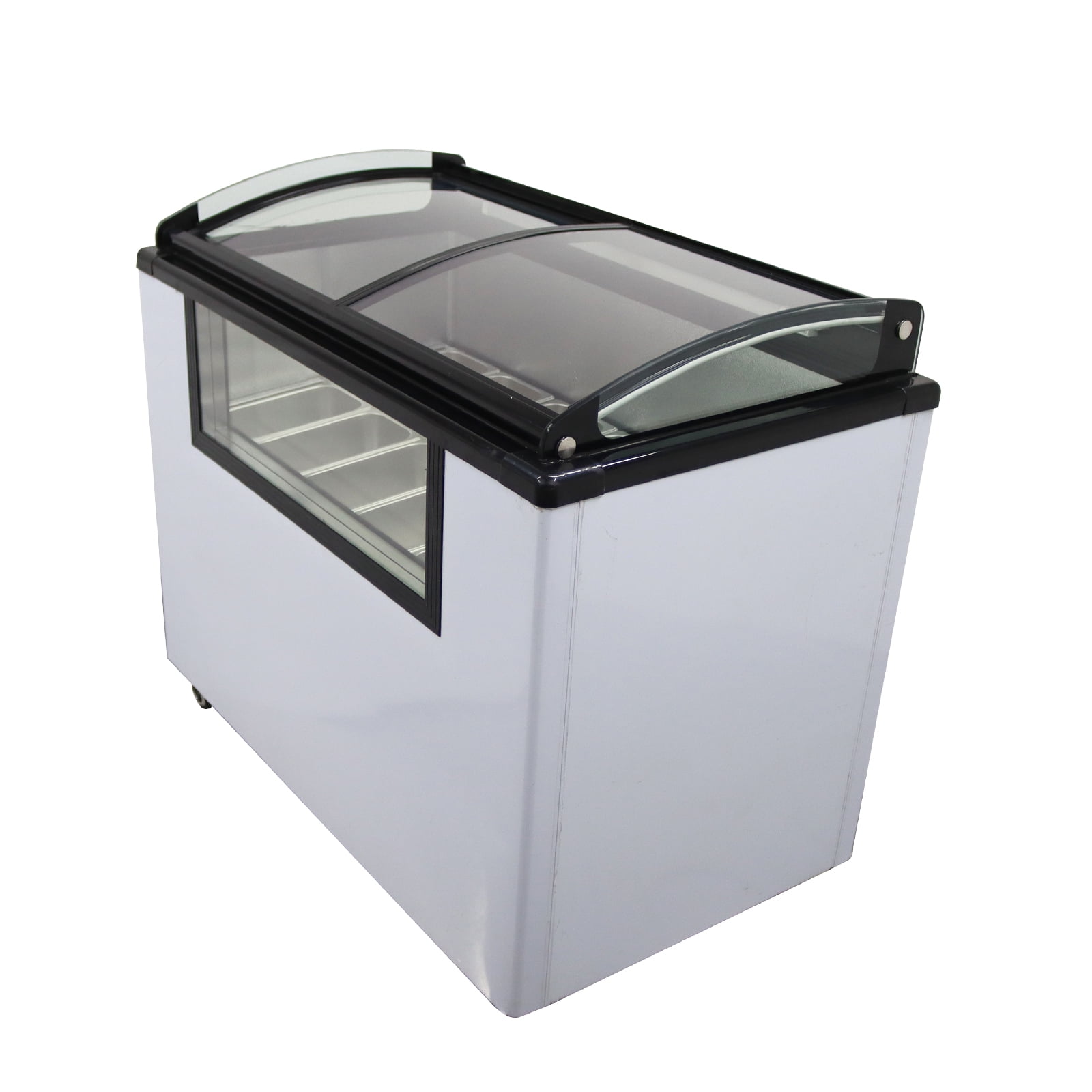 12-Pan Gelato Ice Cream Showcase 170L Glass Door Commercial Refrigerator Ice Cream Display Case
