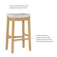 thumbnail image 5 of Linon Cessford 32" Backless Indoor Bar Stool, Rustic Brown with Striped Linen Fabric, Includes 1 Stool, 5 of 12