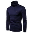 thumbnail image 2 of Fesfesfes Long Sleeve Shirt Mens Turtleneck Long Sleeve Solid Colour Stretch Slim Fit Bottoming Top Blouse Clearance Under $10, 2 of 6