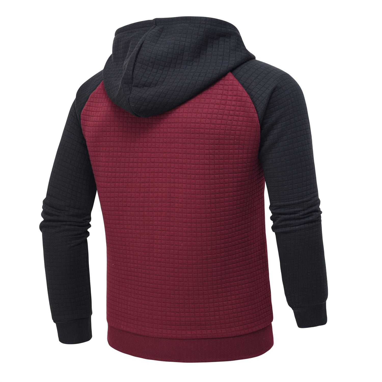 QPNGRP Men's Full-Zip Hoodie Lightweight Hoodie Sweatshirt Jacket Solid Hooded with Kanga Pocket